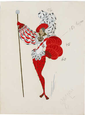 Эрте (Тыртов Роман Петрович). Эскиз костюма дворецкого Генриха VIII. Постановка «Генрих VIII»